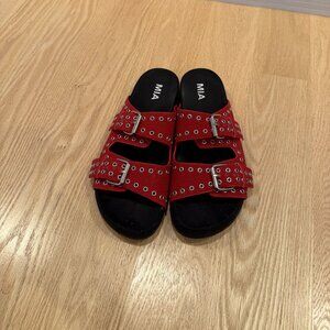 Mia Red Strap Sandals sz 9.5